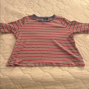 ModCloth Striped blue and red top